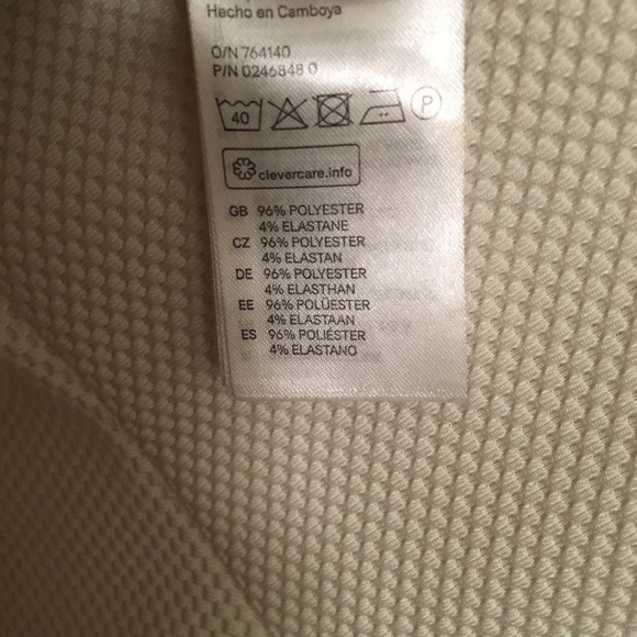 H & M Peplum Top Textured Weave Off White Sz Small BUNDLE 2 SAVE 10% 1 SHIPPING - Picture 4 of 5